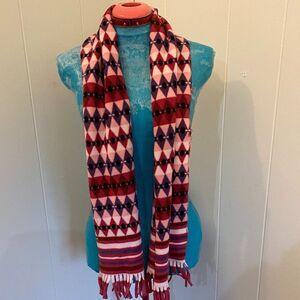 St Johns Bay Winter Boho Multi Color Fringed Scarf Women One Size